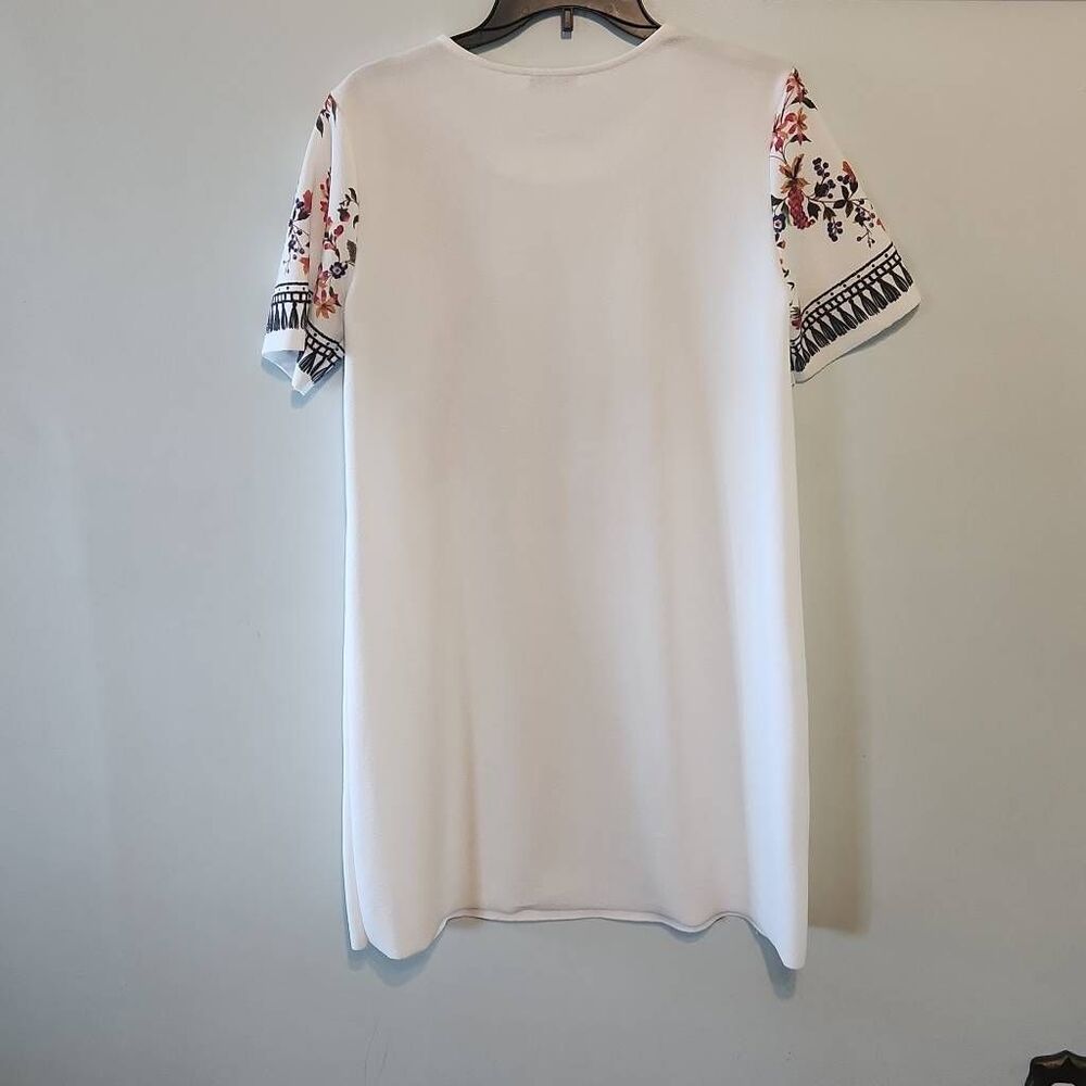 Zara size M White Floral Mini Dress - Picture 4 of 4